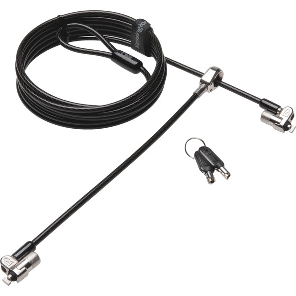 Lock, f/Laptops, Standard Keyed, 10mm Diameter, 8' Cable, BK