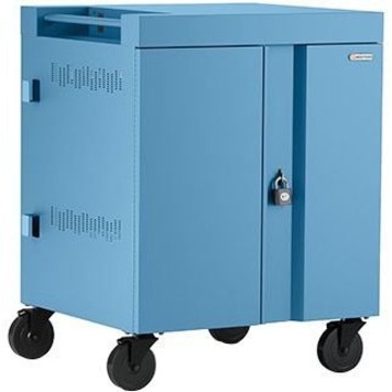 CHARGING CART AC FOR UP TO 32 DEVICES W/BACK PANEL,1.4 W SLOTS, SKY BLUE