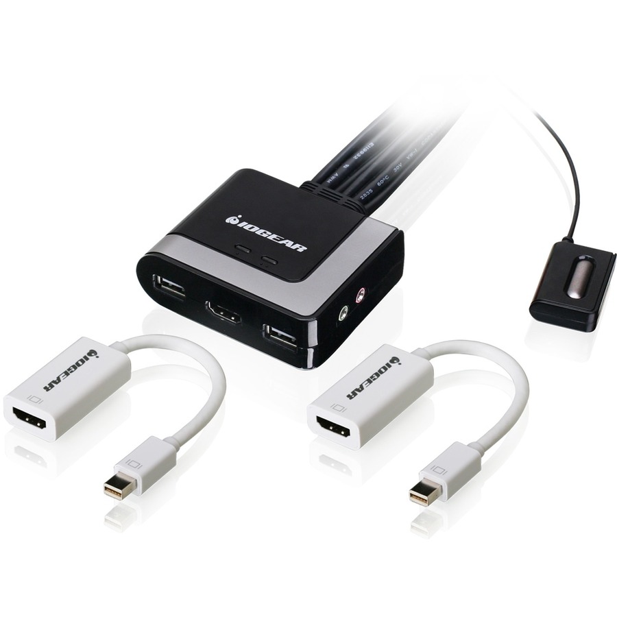 2-PORT HD CABLE KVM WITH MINI DISPLAYPORT ADAPTERS