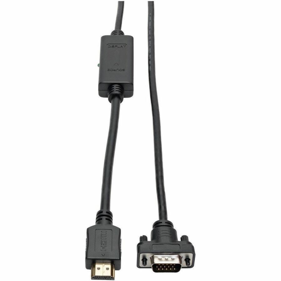 Tripp Lite series P566-006-VGA HDMI to VGA Active Converter Cable, 6 ft. - 6 ft HDMI/VGA Video Cable for Video Device, Monitor, Projector, TV, Blu-ray Player - First End: 1 x HDMI Digital Audio/Video - Male - Second End: 1 x 15-pin HD-15 - Male - Supports