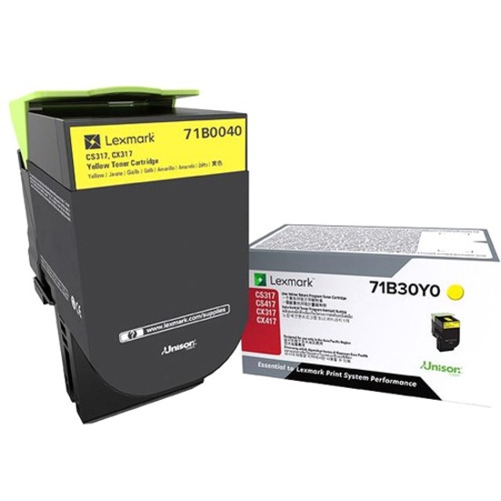TONER CARTRIDGE - YELLOW - 2300 PAGES - LEXMARK CS/CX317/417/517 SERIES