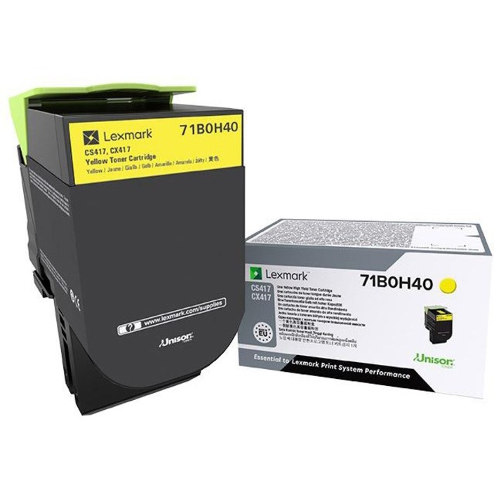 LEXMARK 71B0H40 YELLOW TONER CARTRIDGE FOR USE IN CS/CX417,517 ESTIMATED YIELD 3
