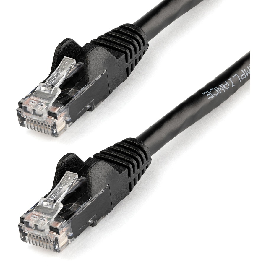 StarTech.com 12ft CAT6 Ethernet Cable - Black Snagless Gigabit - 100W PoE UTP 650MHz Category 6 Patch Cord UL Certified Wiring/TIA - 12ft Black CAT6 Ethernet cable delivers Multi Gigabit 1/2.5/5Gbps & 10Gbps up to 160ft - 650MHz - Fluke tested to ANSI/TIA