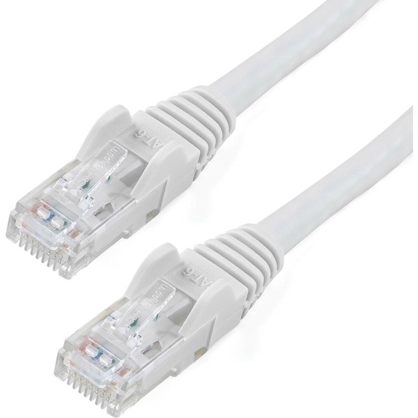 2ft White Cat6 Patch Cable with Snagless RJ45 Connectors - Cat6 Ethern