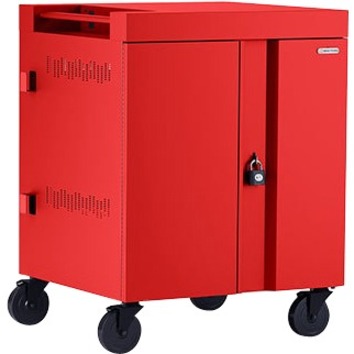 AC CHARGING FOR UP TO 32 DEVICES, 90DEG OUTLETS, RED FINISH