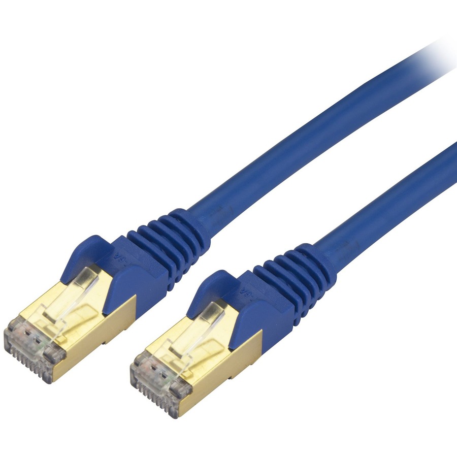 StarTech 9ft CAT6a Ethernet Cable - 10 Gigabit Category 6a Shielded Snagless 100W PoE Patch Cord - 10GbE Blue UL Certified Wiring/TIA