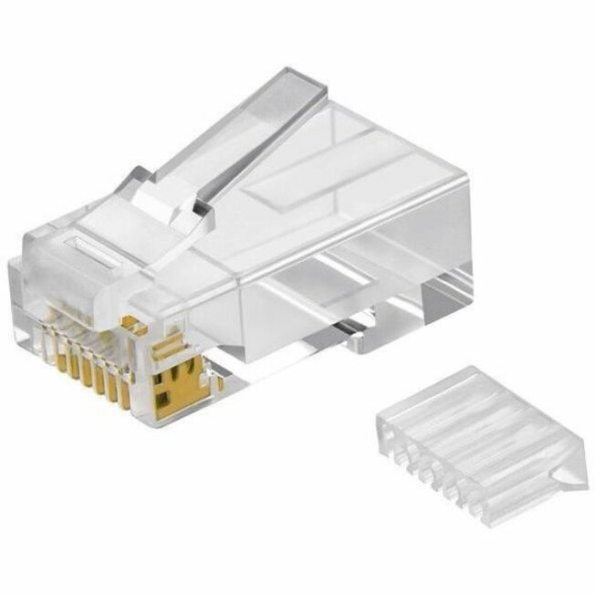 Monoprice CAT6 Plug Solid w/Insert 50U, 100-Pack | RJ45, Ethernet
