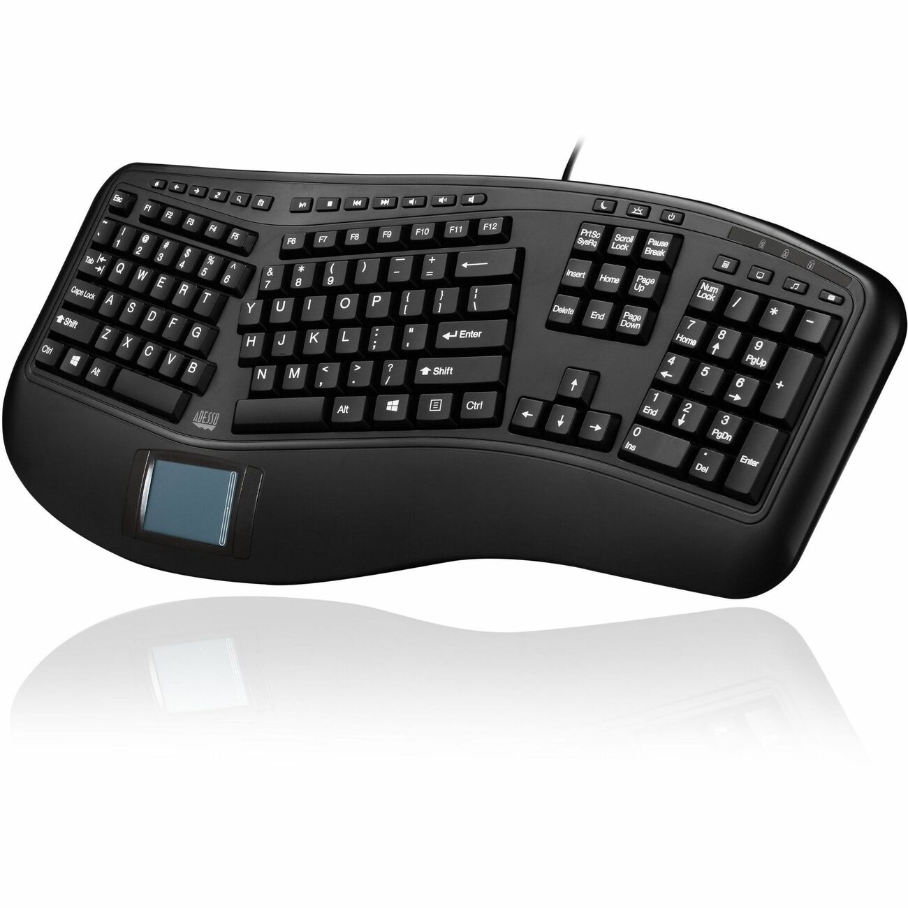Tru-Form 450 - Ergonomic Touchpad Keyboard, Includes Multimedia Hot Keys, USB Co