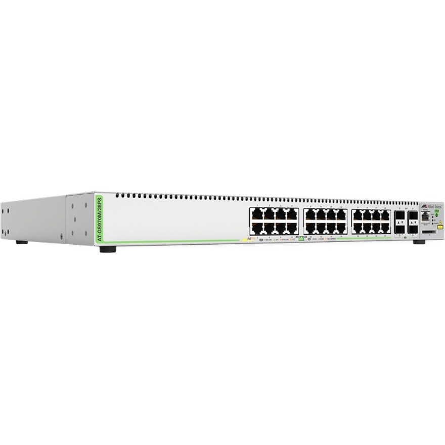 L2+ Managed, 24 X 10/100/1000mbps, 4 X SFP Uplink Slots, 1 Fixed AC Power Supply