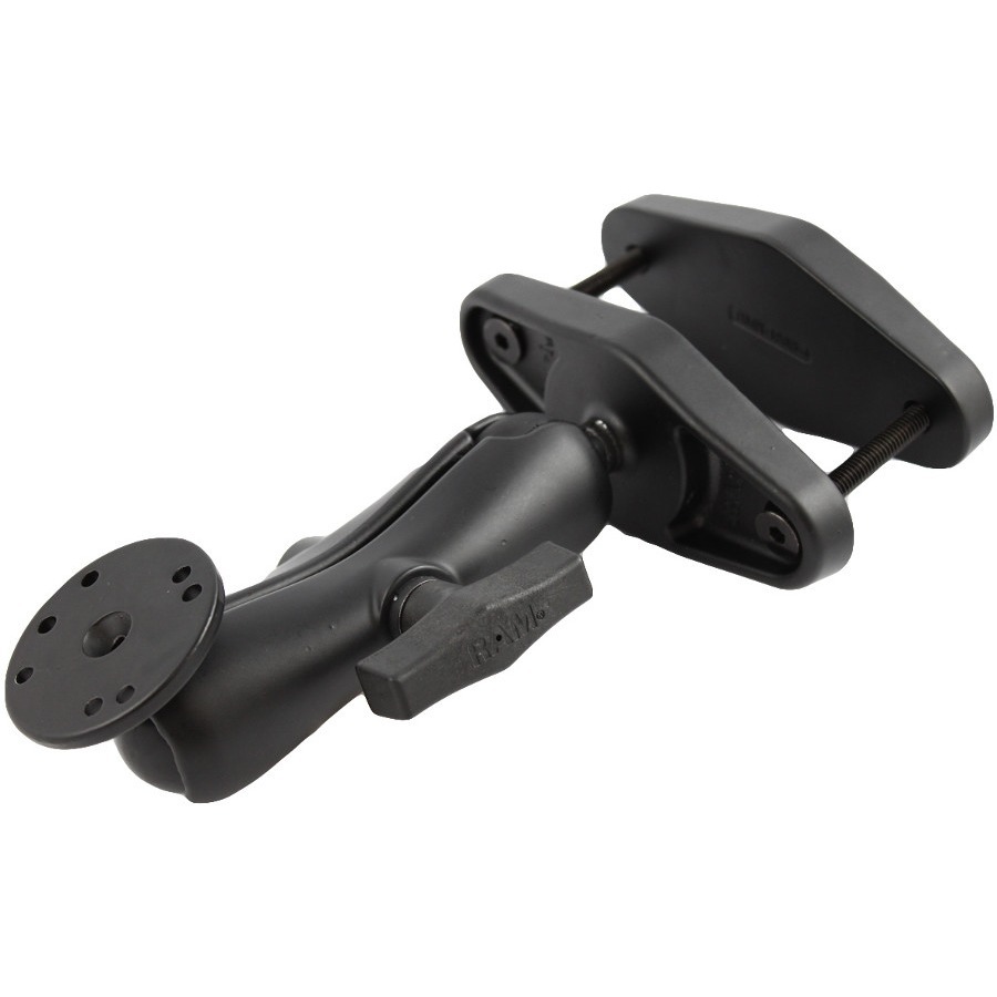 RAM Mounts RAM 4in Square Rail Mount W/Round Base