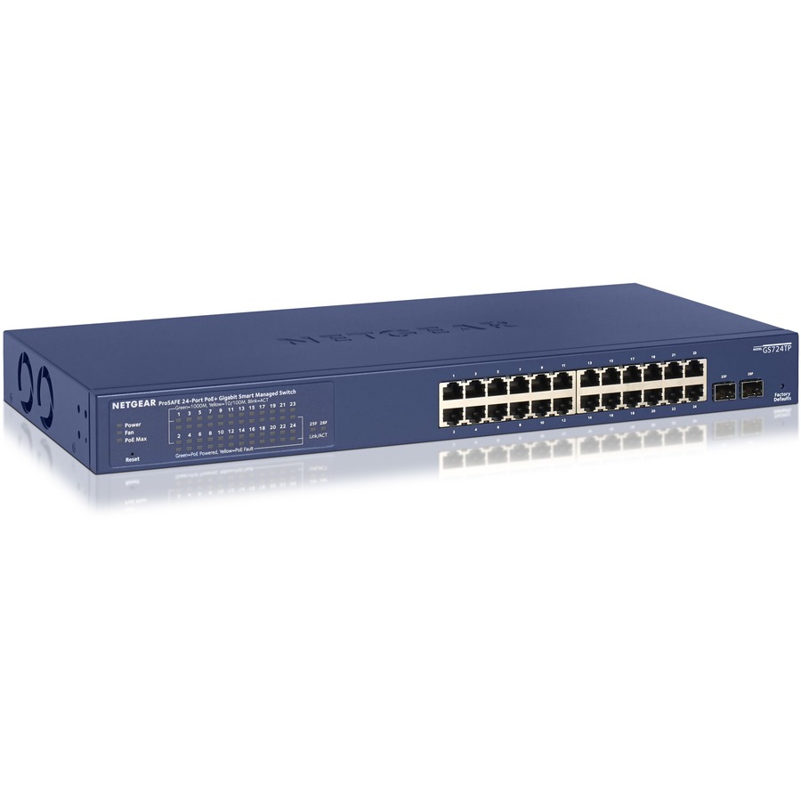 NETGEAR (GS724TP-200NAS) Commutateur Pro géré intelligent Gigabit PoE+ 24 ports avec 2 ports SFP O