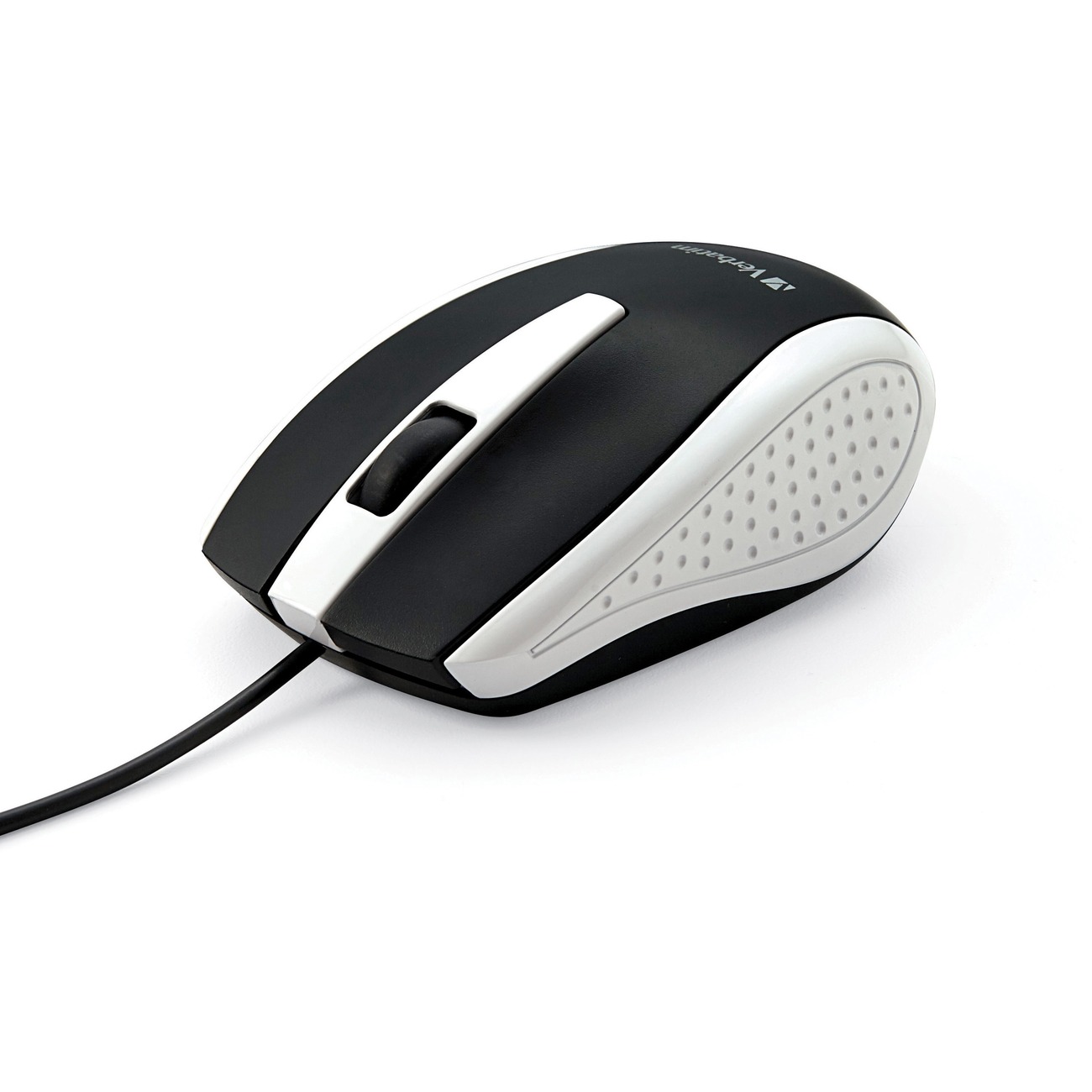 Mouse, Optical, Corded, f/PCs & Macs, White/Black