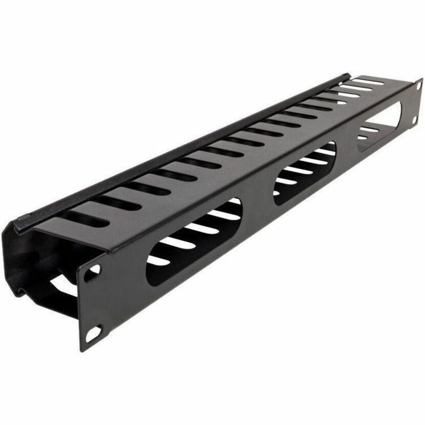 1U HORIZONTAL METAL CABLE DUCT WITH COVER (3.8IN DEEP)