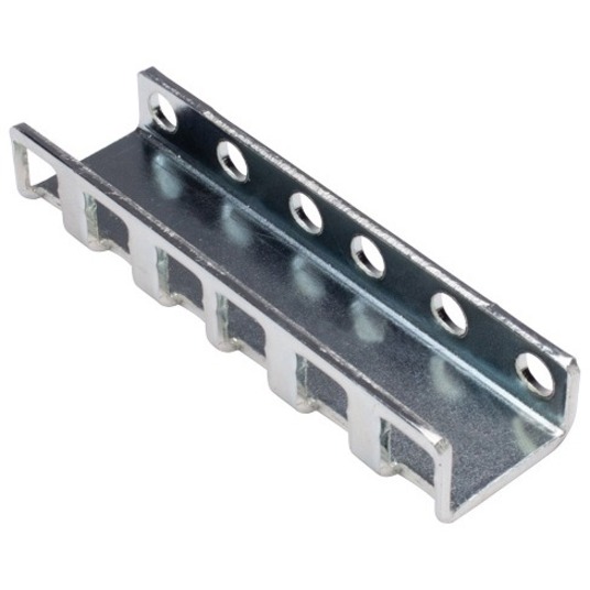 2U TALL, 1.00IN WIDE METAL BRACKET, CLEAR ZINC, CONVERTS ROUND HOLE RACKS TO SQU