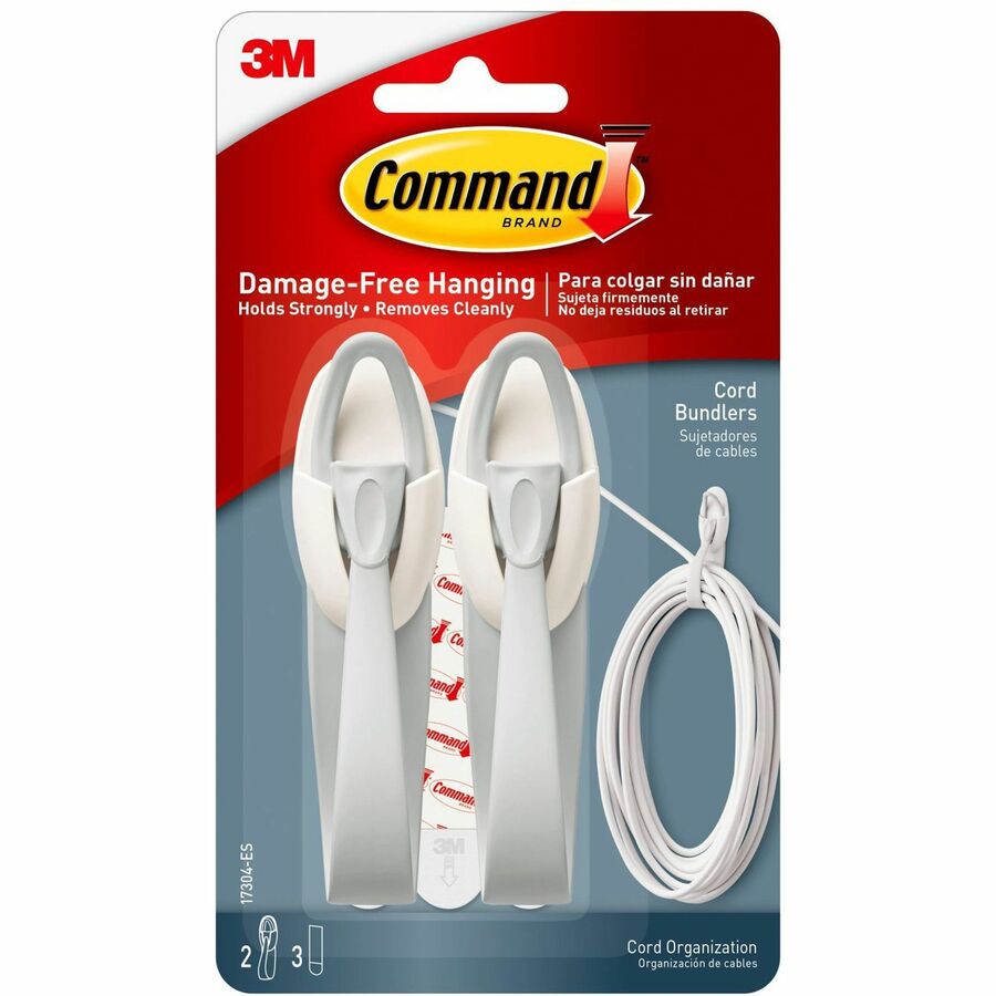 COMMAND CORD BUNDLERS - PACKAGE CONTENTS: 2 BUNDLERS, 3 STRIPS, 6 BUNDLERS, 12 S