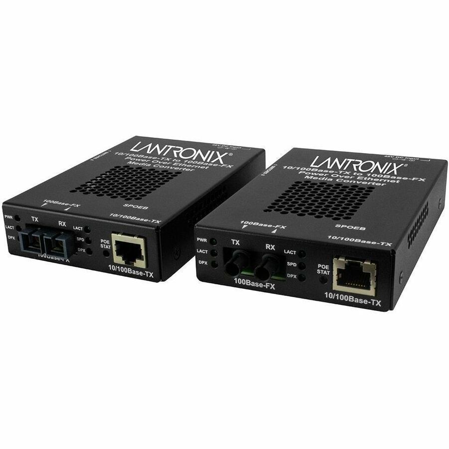 10/100BASE-TX RJ45 POE TO 100BASE-FX, MM LC, 2 KM WITH -EU POWER SUPPLY