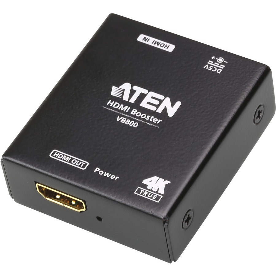 TRUE 4K HDMI BOOSTER, HDMI TYPE A FEMALE (BLACK) TO HDMI TYPE A FEMALE (BLACK).