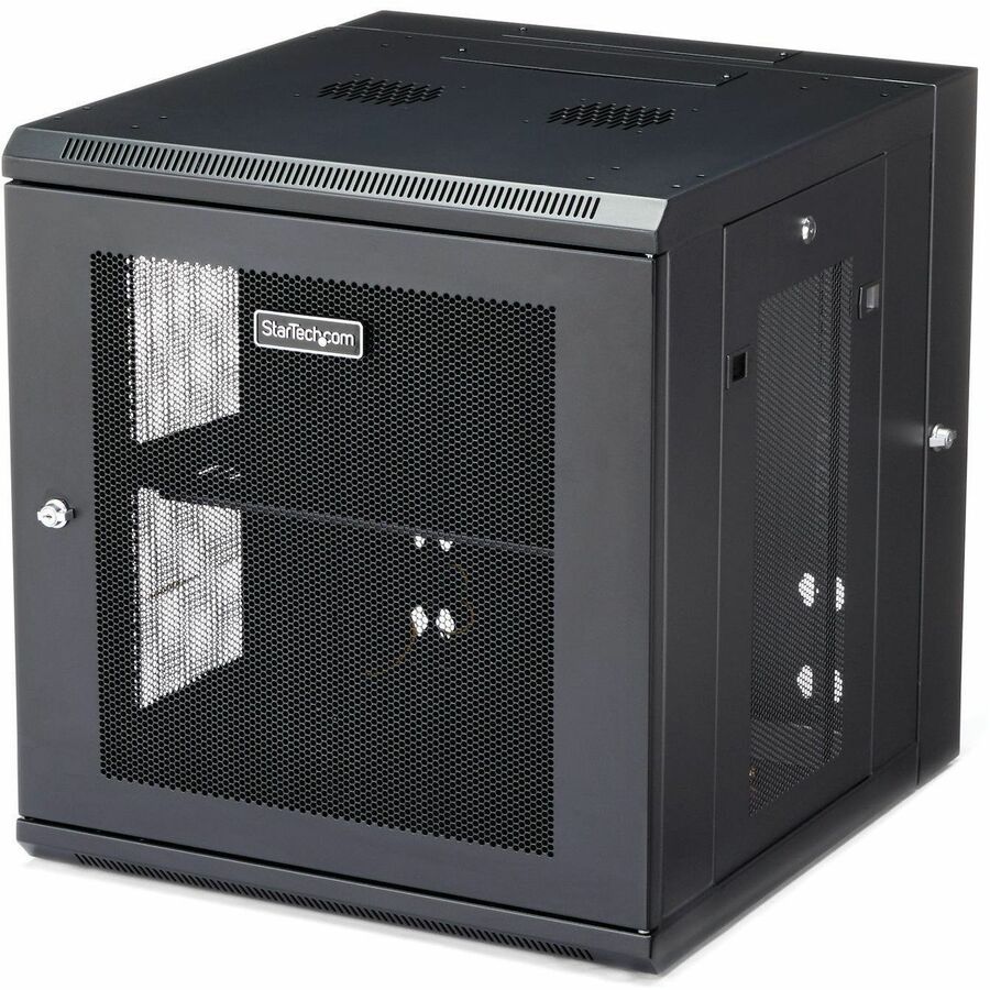 4-POST 12U WALL MOUNT NETWORK CABINET WITH 1U SHELF, 19IN HINGED WALL-MOUNTED SE