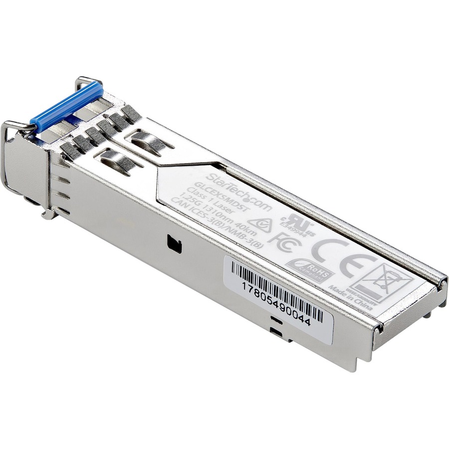 StarTech MSA Uncoded SFP Module - 1000BASE-EX - 1GE Gigabit Ethernet SFP 1GbE Single Mode Fiber (SMF) Optic Transceiver - 40km DDM