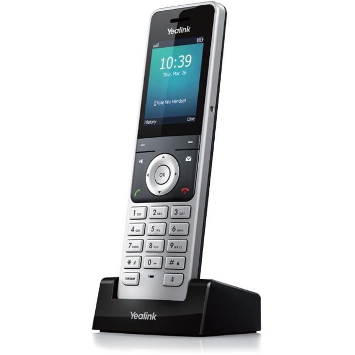 Yealink W56H Handset - Cordless - DECT - 100 Phone Book/Directory Memory - 2.4" Screen Size - USB - Headset Port - 1 Day Battery Talk Time - Black