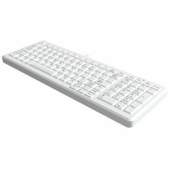 MEDICAL, CLEANABLE, SEALED KEYBOARD WITH 103 KEYS. WHITE RUBBER, GREEN BACKLIGHT
