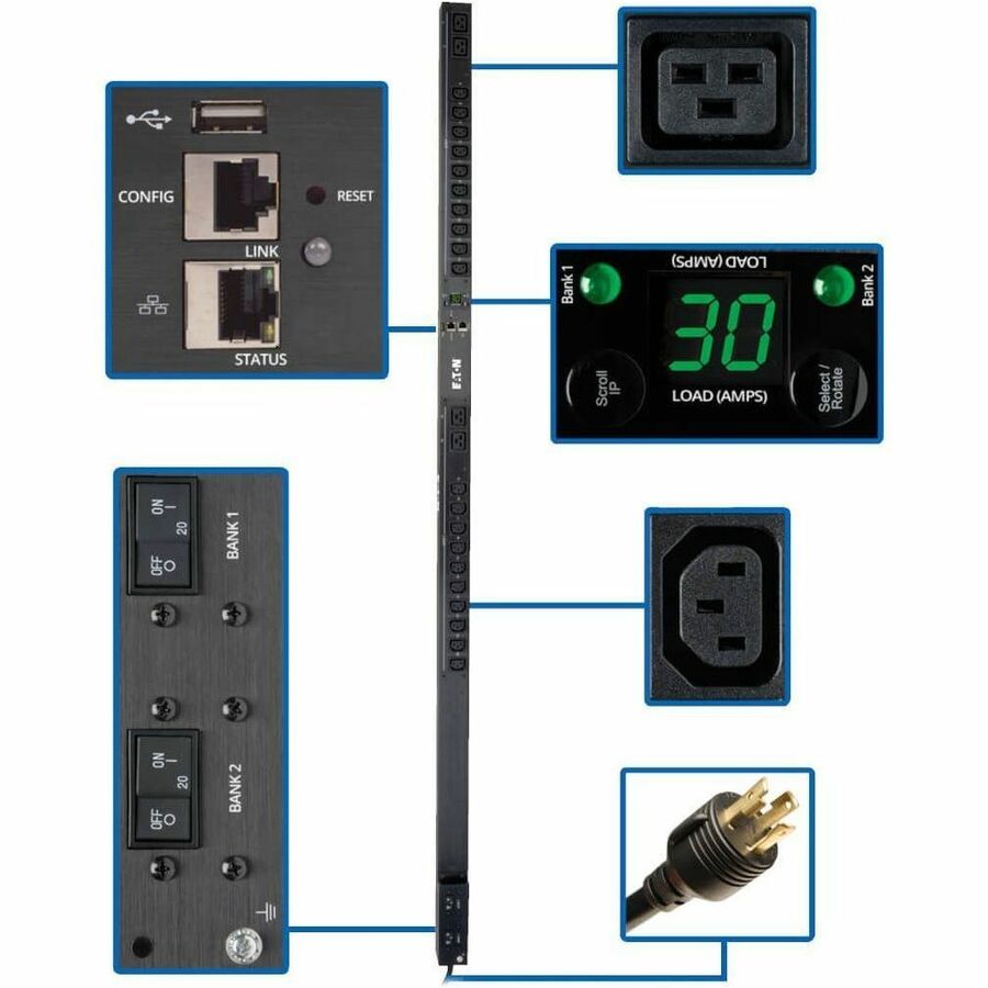 PDUMNV30HVLX - POWER DISTRIBUTION UNIT - VERTICAL (0U) - 208/230V - 5.5KW - (20)