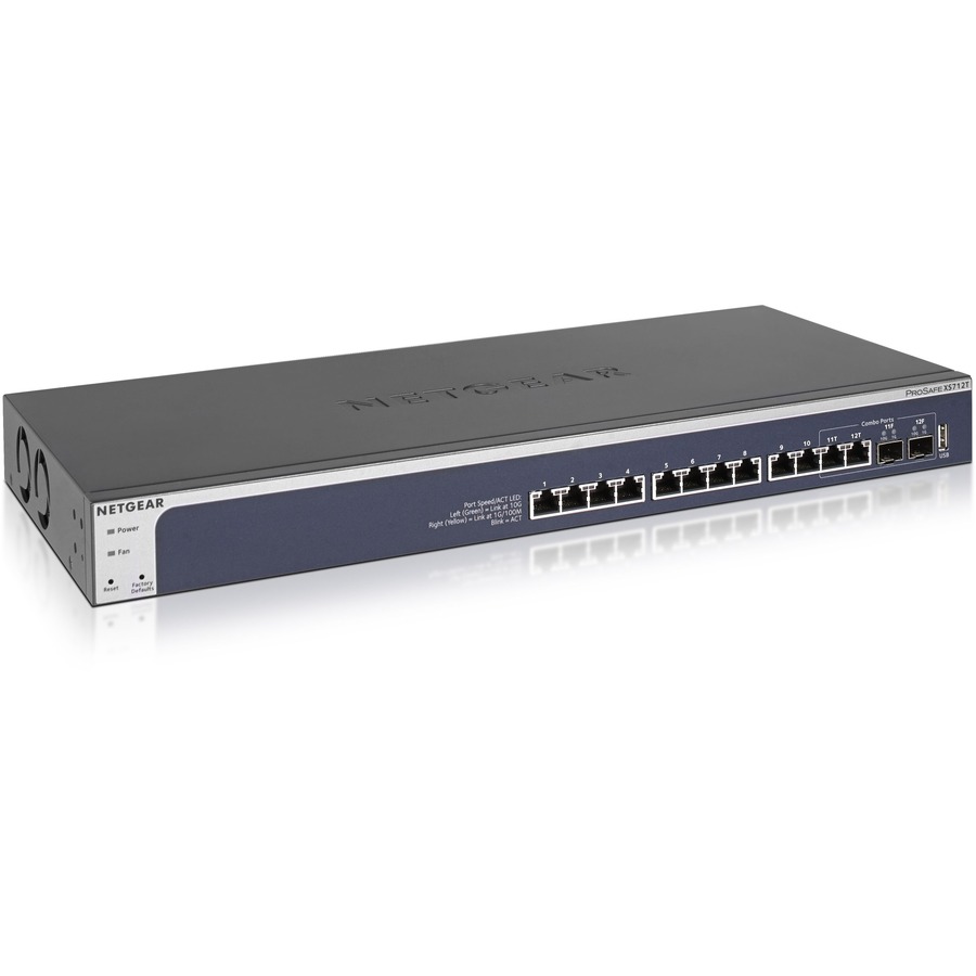 NETGEAR - Commutateur professionnel intelligent à 12 ports, 10-Gigabit Ethernet (XS712T-200NES)