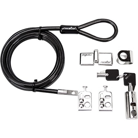 ROCBOLT SECURITY LOCK KIT 8FT (2.5M) CABLE 2 KEYS GALVANIZED HEAVY DUTY STEEL, Z
