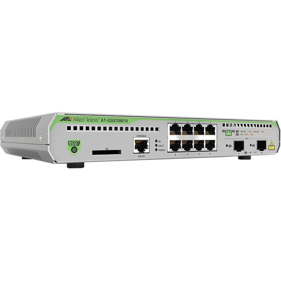L2+ MANAGED, 8 X 10/100/1000MBPS, 2 X SFP UPLINK, 1 FIXED AC POWER SUPPLY US POW