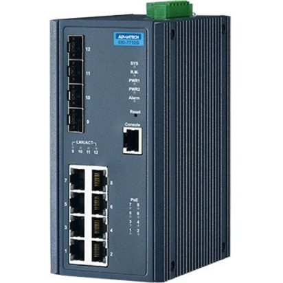 SWITCH - EKI-7712G-4FPI - WIRED - 1GBPS - GIGABIT ETHERNET - 8 X 10/100/1000BASE