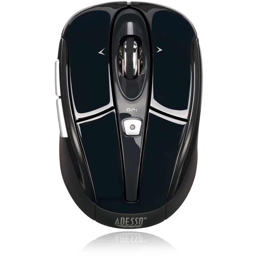 ADESSO BLACK 2.4GHZ WIRELESS OPTICAL MINI MOUSE, WITH PROGRAMMABLE DRIVER, 4-WA