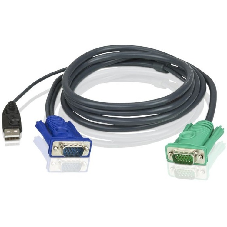 ATEN - 2L5202U - KVM CABLE - HDB-15,USB TYPE A LEFT CONNECTOR - MALE LEFT GENDE
