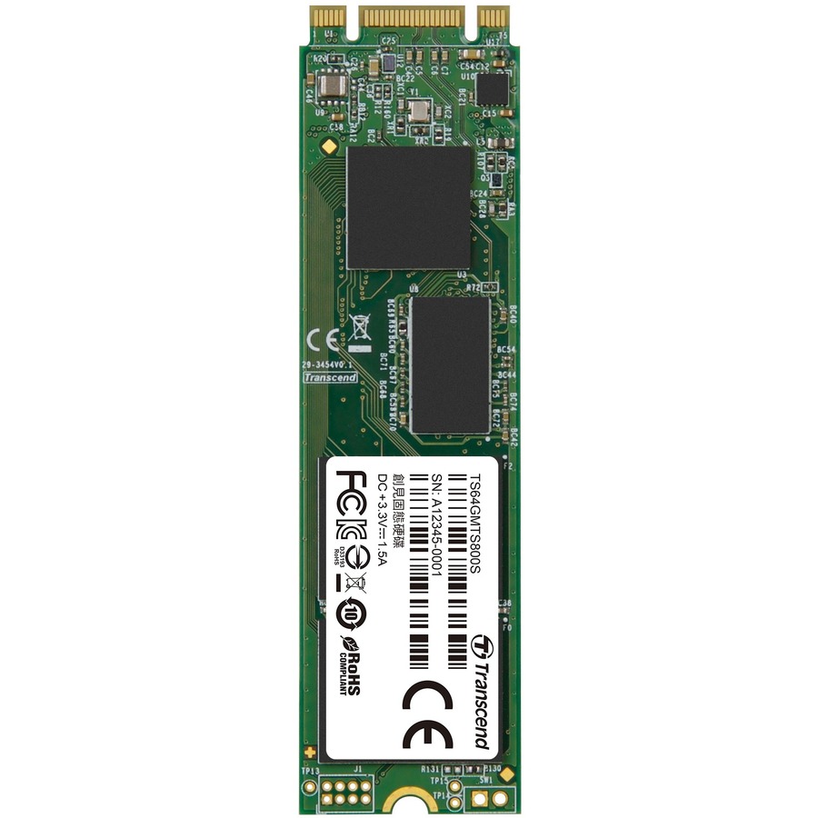 TRANSCEND 64GB, M.2 2280 SSD, SATA3 B+M KEY, MLC - TRANSCEND'S M.2 SSD 800S IS M