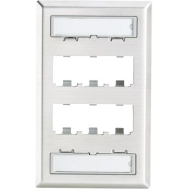 FACEPLATE 6PT GANG CLASSIC S-STEEL EA