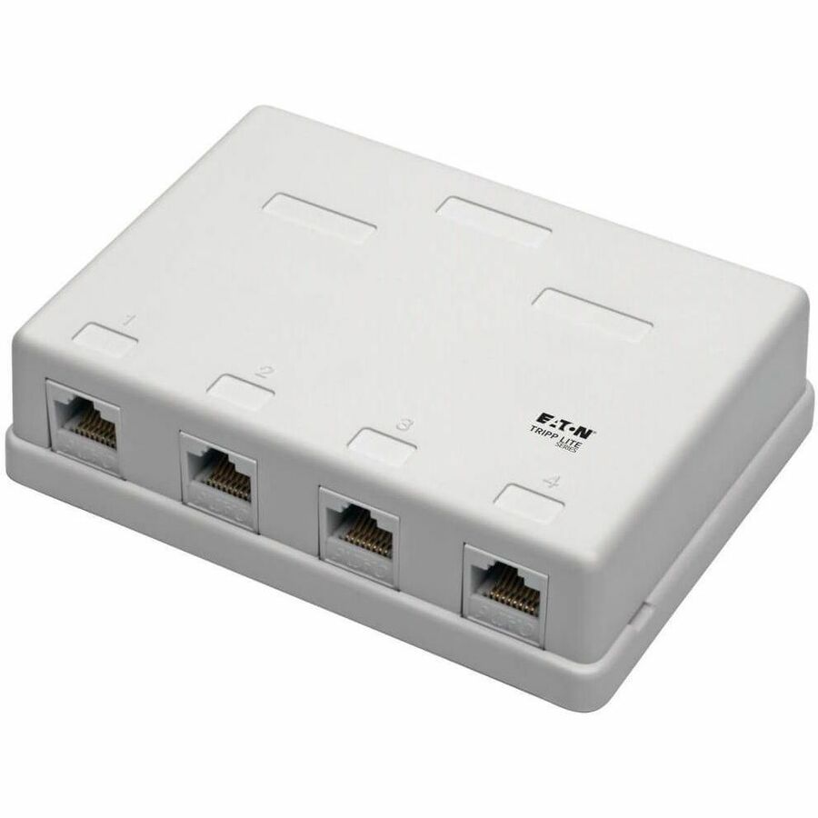 EATON TRIPP LITE SERIES PRE-CONFIGURED UNSHIELDED CAT6 4-PORT SURFACE-MOUNT BOX,