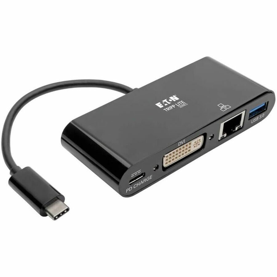 MULTIPORT ADAPTER - USB-C LEFT CONNECTOR - MALE LEFT GENDER - DVI,USB 3.0 A,RJ-4