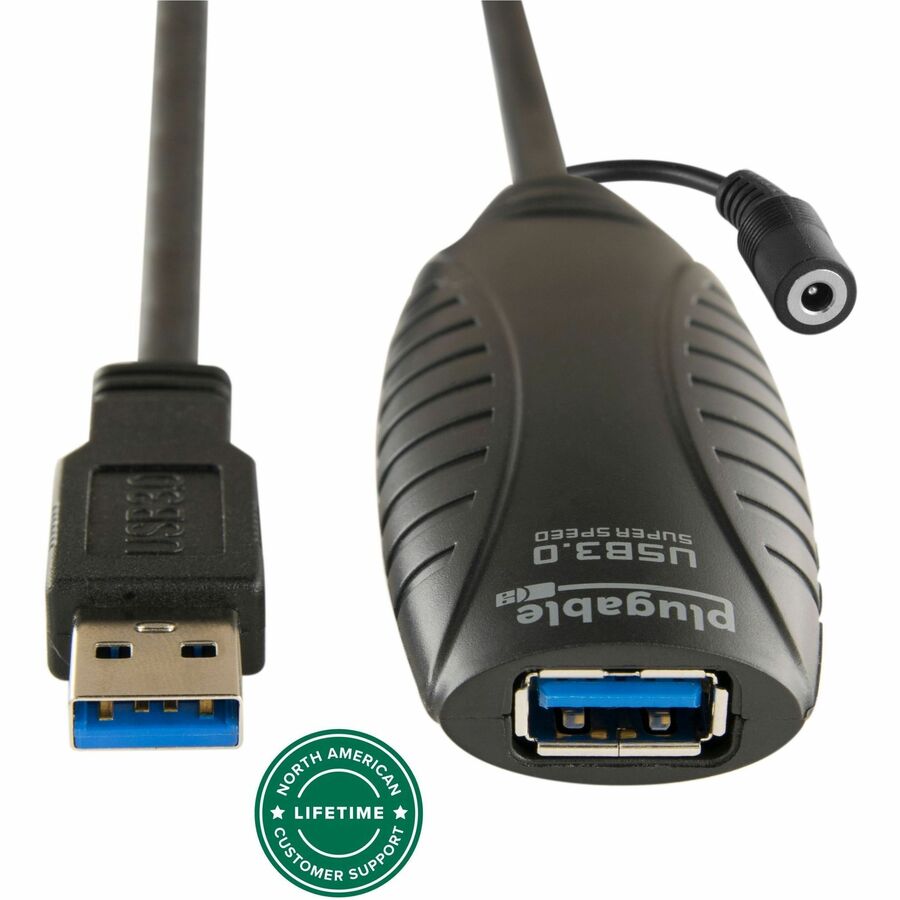 PLUGABLE 10 METER (32 FOOT) USB 3.0 ACTIVE EXTENSION CABLE WITH AC POWER ADAPTER