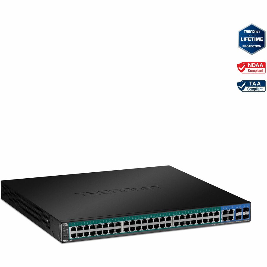 TRENDnet (TPE-5048WS) Commutateur PoE+ intelligent Web Gigabit à 52 ports (740W)