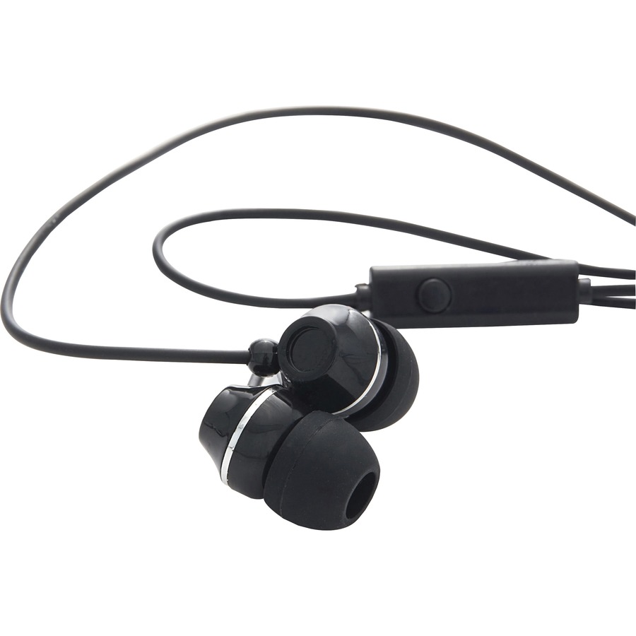 Ear Phones w/Microphone, Stereo, Black