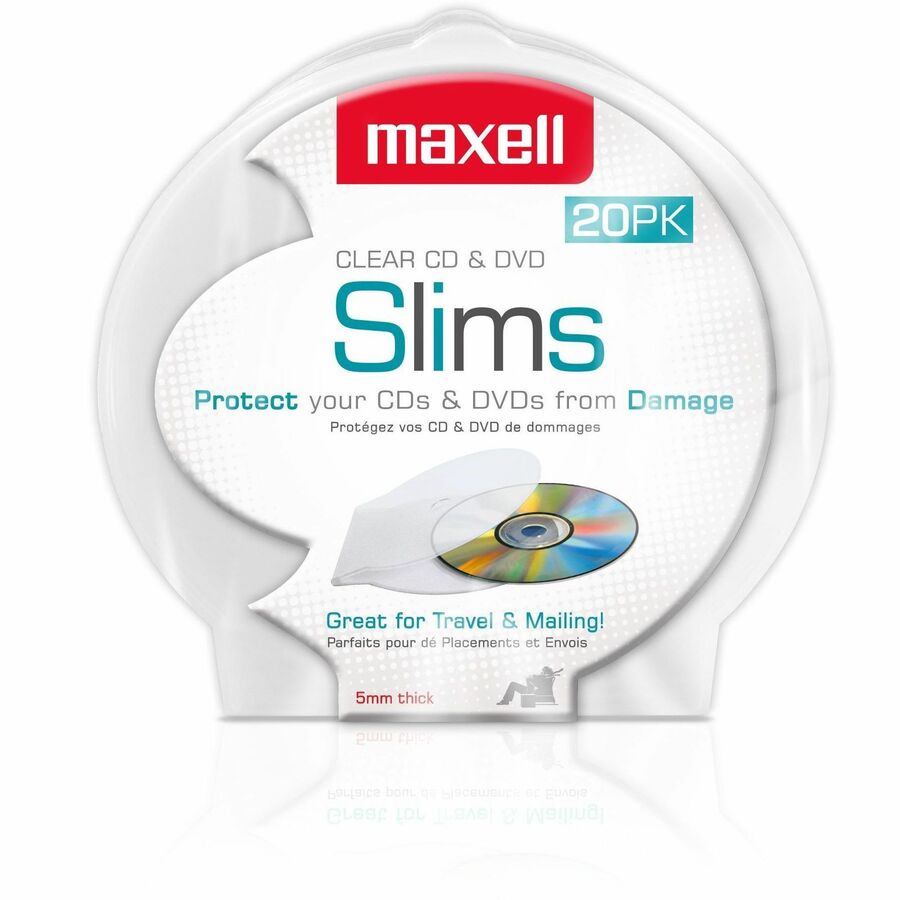 CD/DVD SOFT PLASTIC SHELL CASES, CLEAR 20PK
