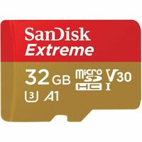 SANDISK Extreme 32GB microSDHC Class 10 UHS-I U3 w/ Adapter, Up to 100MB/s Read, 60MB/s Write (SDSQXAF-032G-CN6MA)