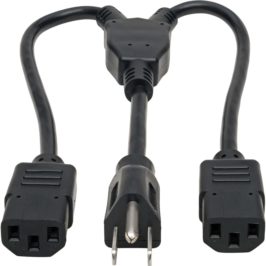 POWER CORD SPLITTER - C13 - FEMALE LEFT GENDER - C14 - MALE RIGHT GENDER - 18INC