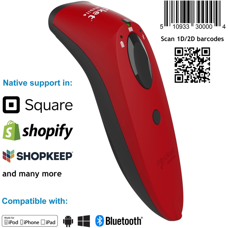 Socketscan S740, 2d Barcode Scanner, Red