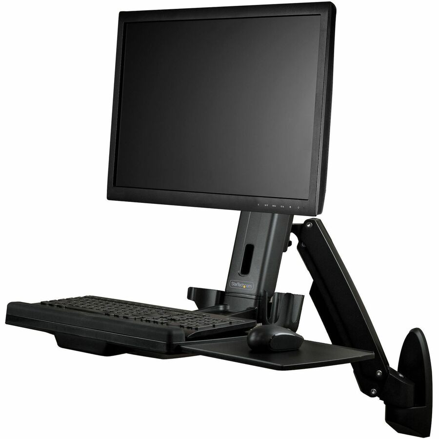 ERGONOMIC WALL-MOUNT WORKSTATION - UP TO 17LB VESA MONITOR (INCL ULTRAWIDE) - FO