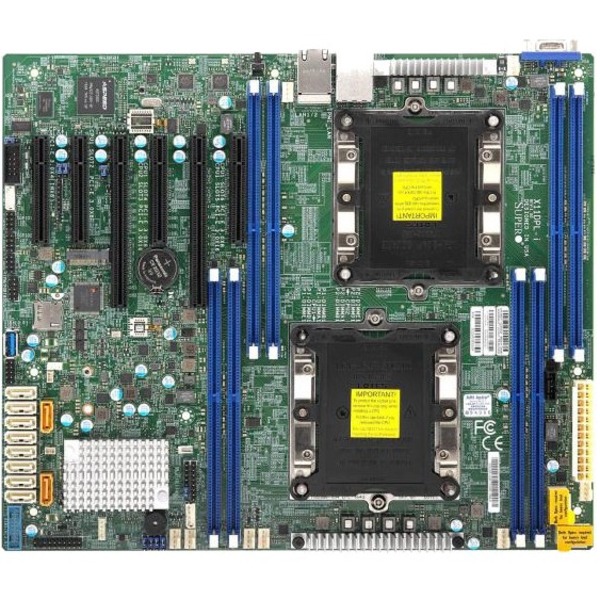 SUPERMICRO Server Motherboard MBD-X11DPL-I-B, 2nd Gen Intel® Xeon® Scalable Processors and Intel® Xeon® Scalable Processors, Dual Socket LGA-3647 (Socket P) supported, CPU TDP support Up to 140W TDP, 2 UPI up to 10.4 GT/s