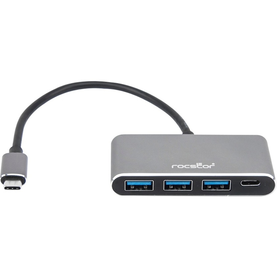 PREMIUM SLIM 4-PORT HUB USB-C TO 3X USB-A 1X USB-C PORTABLE ADAPTER - 5GBPS - BU