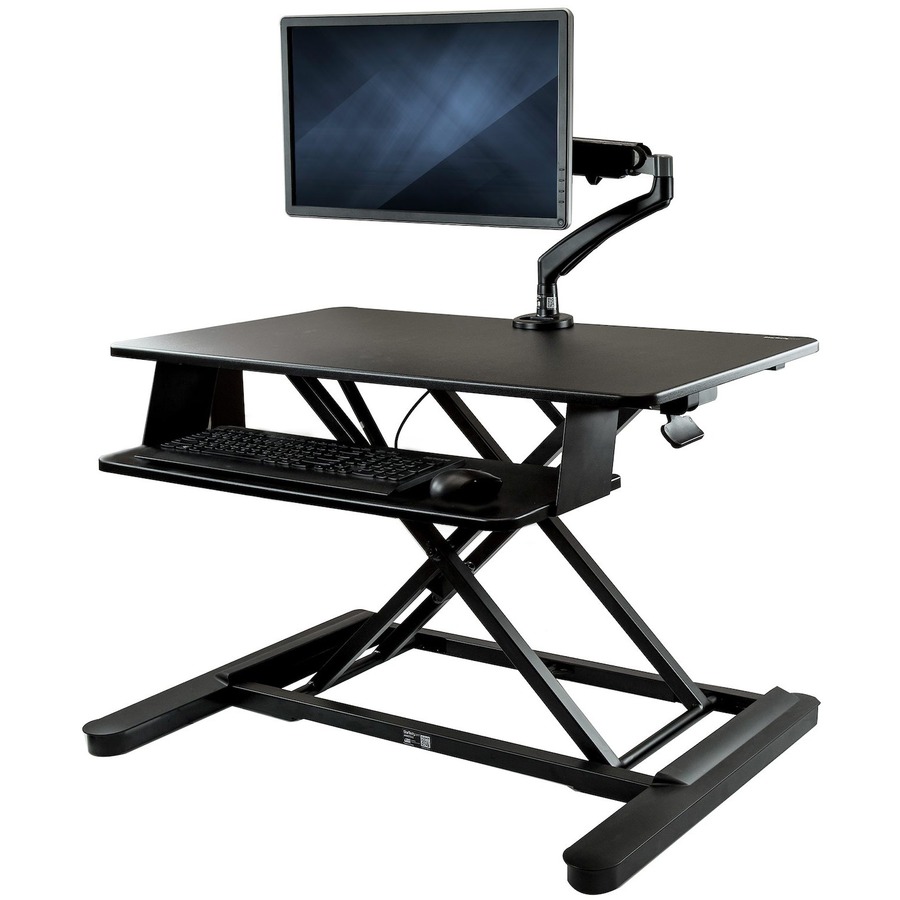 TRANSFORM YOUR DESK INTO A SIT-STAND WORKSTATION, WITH EASY HEIGHT ADJUSTMENT AN