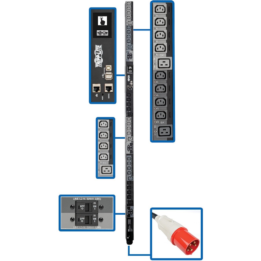 EATON TRIPP LITE SERIES 28.8KW 220-240V 3PH SWITCHED PDU - LX INTERFACE, GIGABIT