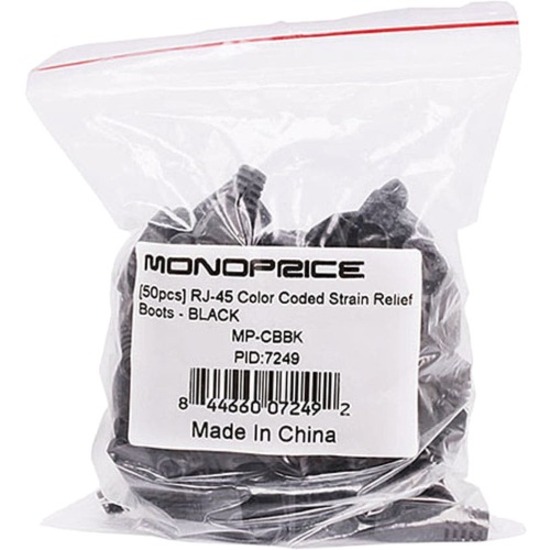 (50pcs) Rj-45 Color Coded Strain Relief Boots - Black