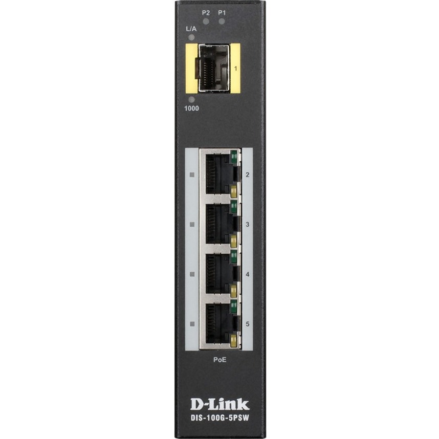 5-PORT GIGABIT POE UNMANAGED HARDENED INDUSTRIAL DIN-RAIL SWITCH WITH 1 SFP - DI